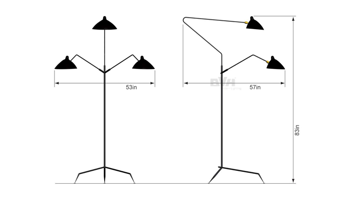 BVH博威灯饰 Three-Arm Floor Lamp 昆虫系列 三角三头落地灯 